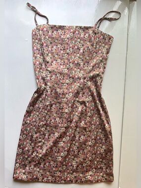 Sunday Best Aritzia shimmer floral satin mini dress slip style summer dress 2
